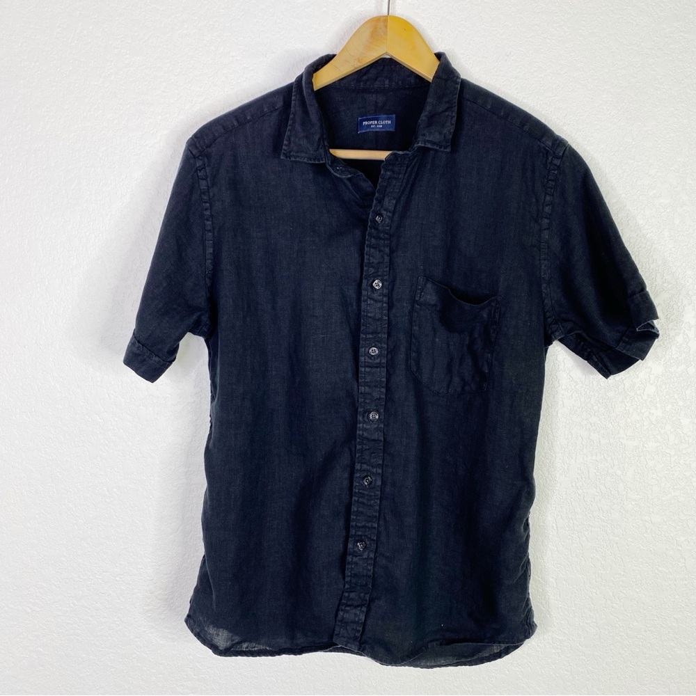 Proper Cloth The Baird McNutt Black Irish Linen Shirt